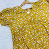 Feeding Frock Alia Cut, Free Size, Ankle Length, Tie-Up, Puff Sleeve Sleepwear in Softest Cotton Fabric (Bra Size 34"-38" | 50”-52″ length)